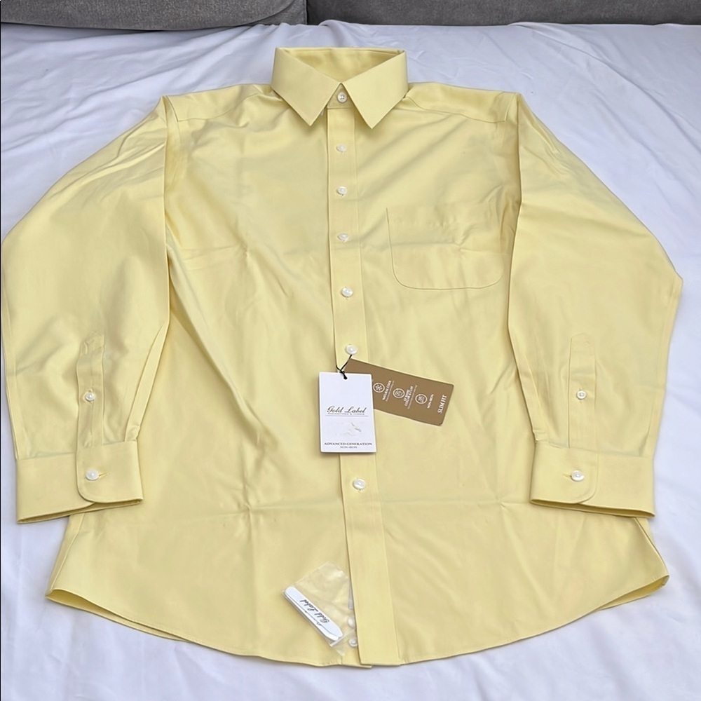 Roundtree & Yorke Yellow Dress Shirt with Pointed Collar